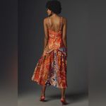 Farm Rio  x Anthropologie Sleeveless Midi Dress new size large orange drop waist Photo 1