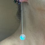 Nogu Mermaid Glass Chain Drop Threader Earrings Photo 7