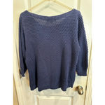 Women's Fever Blue Textured Crew Neck Sweater XL Photo 1