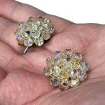 Vintage Signed Italy AB Aurora Borealis Clip On Earrings Multiple Photo 1