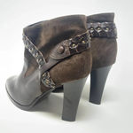 Diane Von Furstenberg Diane von‎ Furstenberg Brown Suede Braided Booties Photo 8