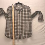 Garnet Hill  Organic Button Up Shirt Cream Black 16 Photo 11