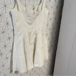 GIOVANNI BEDIN Godet Flared Cotton Mini Dress In White Size 6 Photo 9