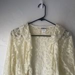 Collections ETC. Y2k Large Crochet Floral Hippie Cottage Open Front Cardigan Top Photo 1