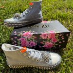 Free People  Nan Ku Cruise Studded Hi Top Sneakers Jeweled Spring Skies Size 7 Photo 1