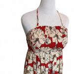 Free People  intimately red and cream Floral halter tiered maxi dress sz S Photo 7