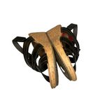 Skechers Cali Womens 8.5 Wide Fit Black Sandal With Luxe Foam Wedge comfort Photo 8