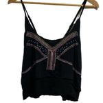 LF Native Rose black crop tiered Elsa top adjustable straps embroidered Photo 0