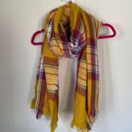 Old Navy yellow purple plaid scarf one size Winter Fall Photo 0