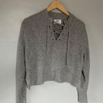 Juicy Couture Gray Lace-Up Sweater Photo 2