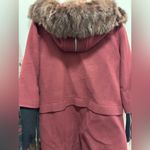 Rebecca Minkoff Scotch Wool Burgundy Red Fur Hooded Coat Size Medium Photo 6