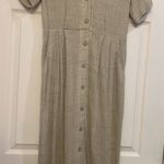 Ronni Nicole Vintage Beige Pleated Front Button Closure Pencil Size 8 Dress 1674 Photo 4