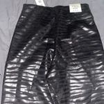 ZARA  Zebra Striped Leather Hi-Rise Leggings Photo 3