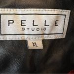 Vintage Pelle Studio Leather Trench Black 90s Grunge Moto Fall Red Lining XL Photo 10