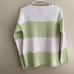 Ralph Lauren Lauren  Petite Striped Knit Sweater Women’s Small Green White Cotton Photo 3
