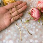 Gold Tassel Statement Snake Chain Drop Earrings Photo 1