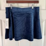 Juicy Couture  Velour Skirt Mini Skater Y2K Rhinestone Logo Navy‎ Blue M Photo 7