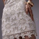 Topshop  Lace Mini Skirt with Floral Trim in Ivory Photo 0