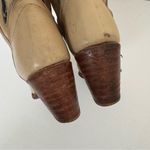 Vintage Miss Capezio Beige Blue Butterfly Leather Cowboy Boots Britney Spears Tan Size 8.5 Photo 9