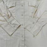 We Wore What  Corduroy Snap Button Down Shirt Shacket Oversized in Ivory M/L Photo 6
