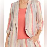 Nic+Zoe  clover stripe linen blend oversized blazer size XL Photo 0