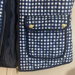 Cambridge dry goods blue white checkered pocket vest women’s medium Photo 1