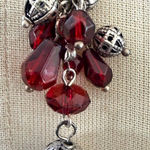Baked Beads Red Glass & Silver Photo 0