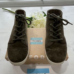 Toms  Women's Suede High Top Paseo Lace‎ Up Sneakers Olive Green Size 6.5 Photo 0