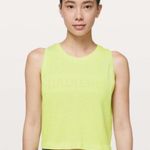 Lululemon Breeze By Muscle Crop Tank Neon Yellow Euc Photo 0