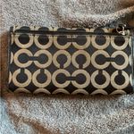 Coach Vintage  Wallet Black Signature Buckle Trifold Jacquard Leather Photo 1