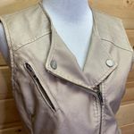 Sanctuary  Faux Leather Zip Up Beige Mel Moto Vest Size Small Photo 1