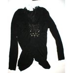 New Womens NWT Designer PF Paola Frani Top Sweater 8 Black Italy 44 Cashmere Sil Photo 7