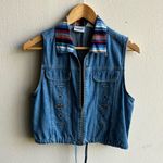 Vintage Chambray embroidered striped zipper vest Size undefined Photo 0