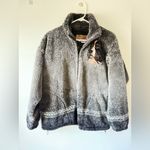 VTG Bear Ridge Dog Zip Up Bernese Mountain Dog Cozy Gray Fleece Jacket Size XS S Photo 2