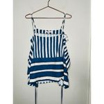 TOME x RTR Blue White Handkerchief Hem Striped Tank Top Size Medium Photo 2