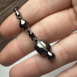 Givenchy Black Grey & Clear Rhinestone Gunmetal Necklace Y Drop Chain Photo 9