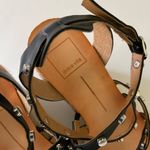 Dolce Vita Leather Wedge Strappy Sandals Size 6.5 Black with Silver Studs Photo 1