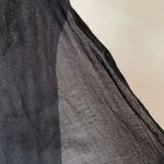 Free People Beautiful black embroidered viscose long thin scarf Photo 5