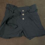 M/L Black High Waist Tie Up Shorts Size L Photo 0