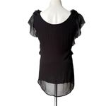 Yoana Baraschi Black Petal Detail Sheer Overlay Top, Sz XS Photo 1