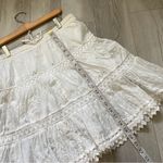 Vintage Peasant Skirt cotton eyelet embroidery lace mini womens White (large) Photo 5