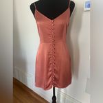 Abercrombie & Fitch PETITE mini pink satin slip dress with adjustable straps. Photo 5