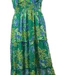 Rabbit Rabbit Rabbit Dress Women's 12 Green Floral Fit & Flare Maxi Sleeveless Photo 0