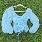 Robertson + Rodeo Blue Cinched Puff‎ Sleeve Top | M Size M Photo 3