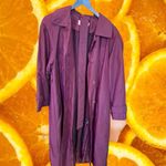 Maggie Barnes Purple Button Up Trench Coat with Belt and Zip‎ in Lining Size 18W Photo 2