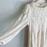 ZARA  Lace Long Sleeve Dress Cream Sz Medium Photo 3