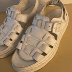 Dr. Martens women’s white leather white leather platform sandals size 12 wide Photo 3