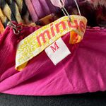 Strapless dress with a multicolour print and asymmetrical design Purple Size M Photo 3