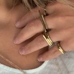 Free People NWOT  aged gold shapes stacking rings stackable minimal geometric Photo 3