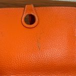 Orange Pebbled Leather Wallet Organizer Photo 10